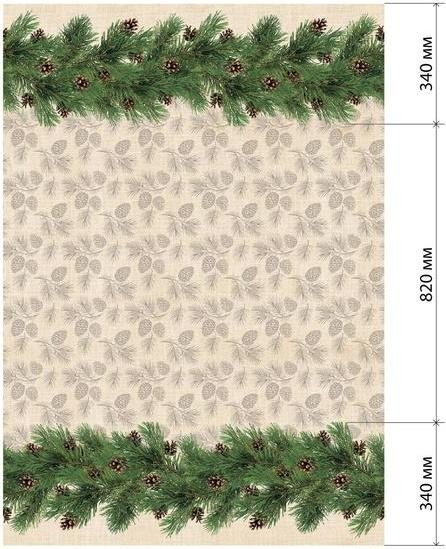 Скатерть "Этель" Еловые ветви 110х148 см, 100% хл, саржа 190 гр/м2