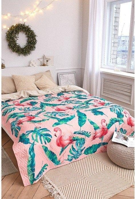 Покрывало "Этель" 2 сп Tropical flamingo, 175*210±2 см, микрофибра